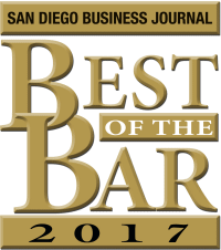 Winner of Best of the Bar by the San Diego Business Journal for 2017